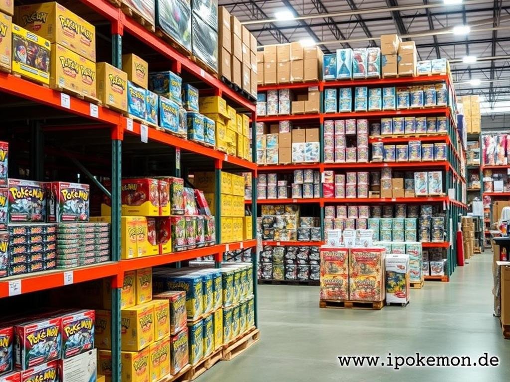 Professionelles Großhandelslager mit Pokémon Karten Produkten