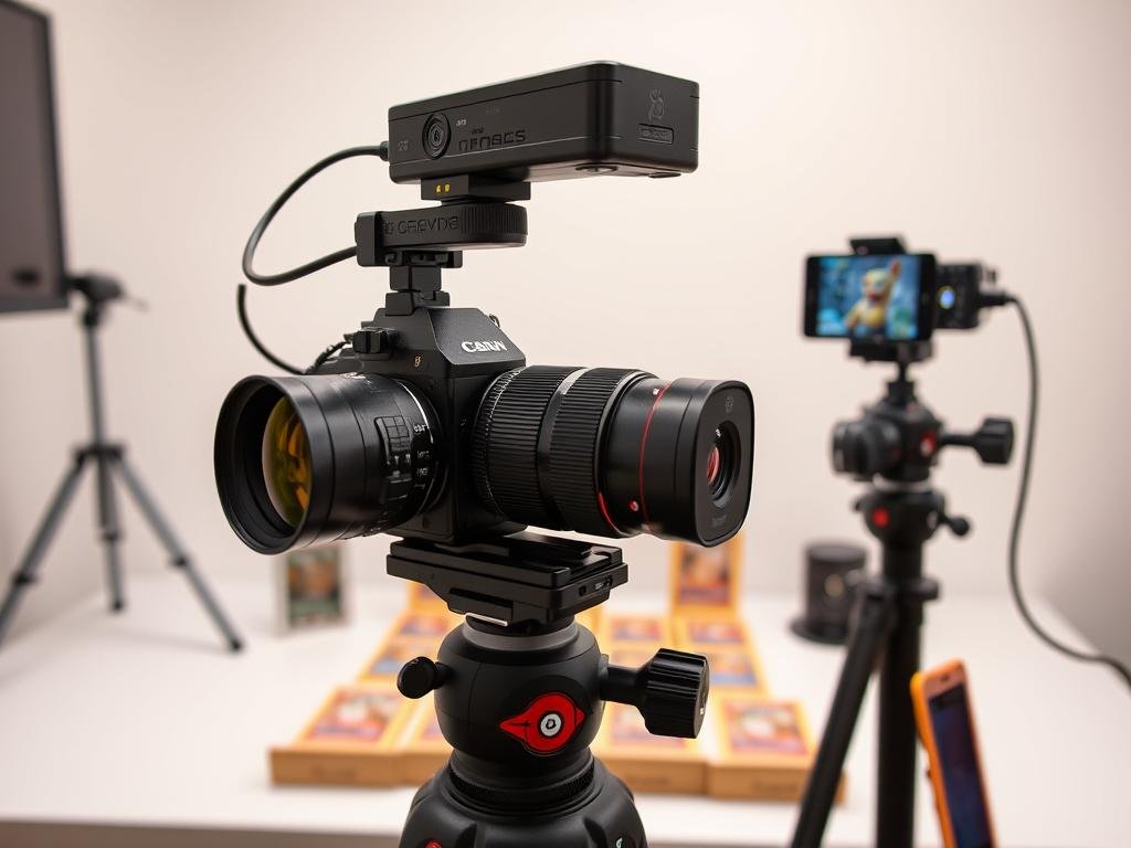 Professionelles Kamera-Setup für Pokémon Karten Booster Opening