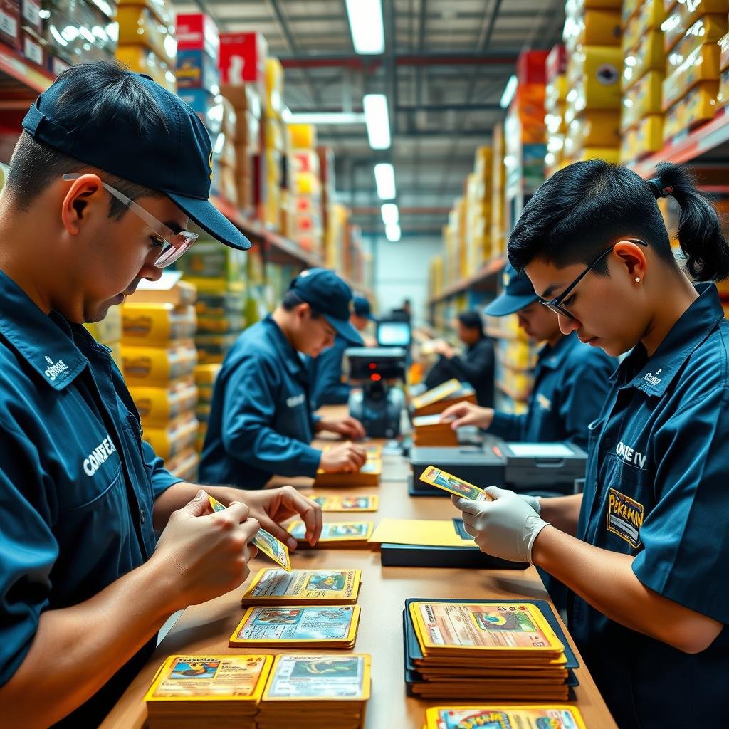 Qualitätskontrolle bei Pokémon Karten im Großhandel