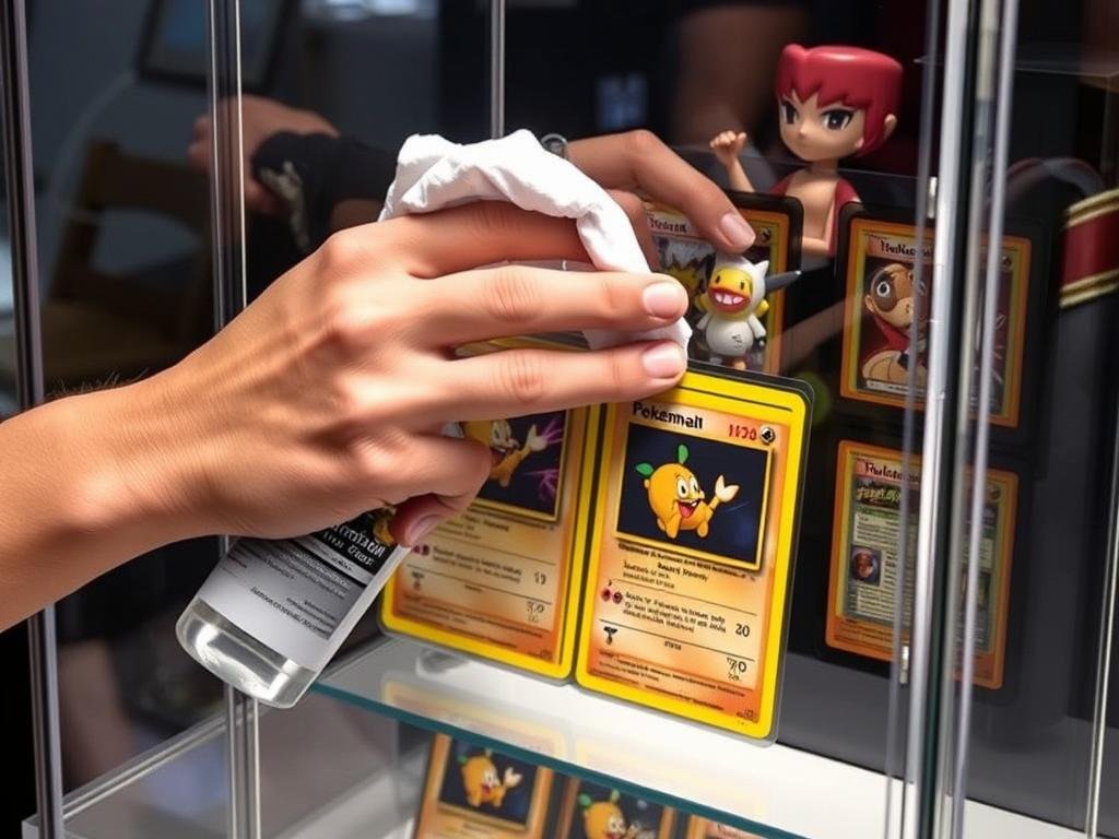 Reinigung eines Pokémon Karten Displays
