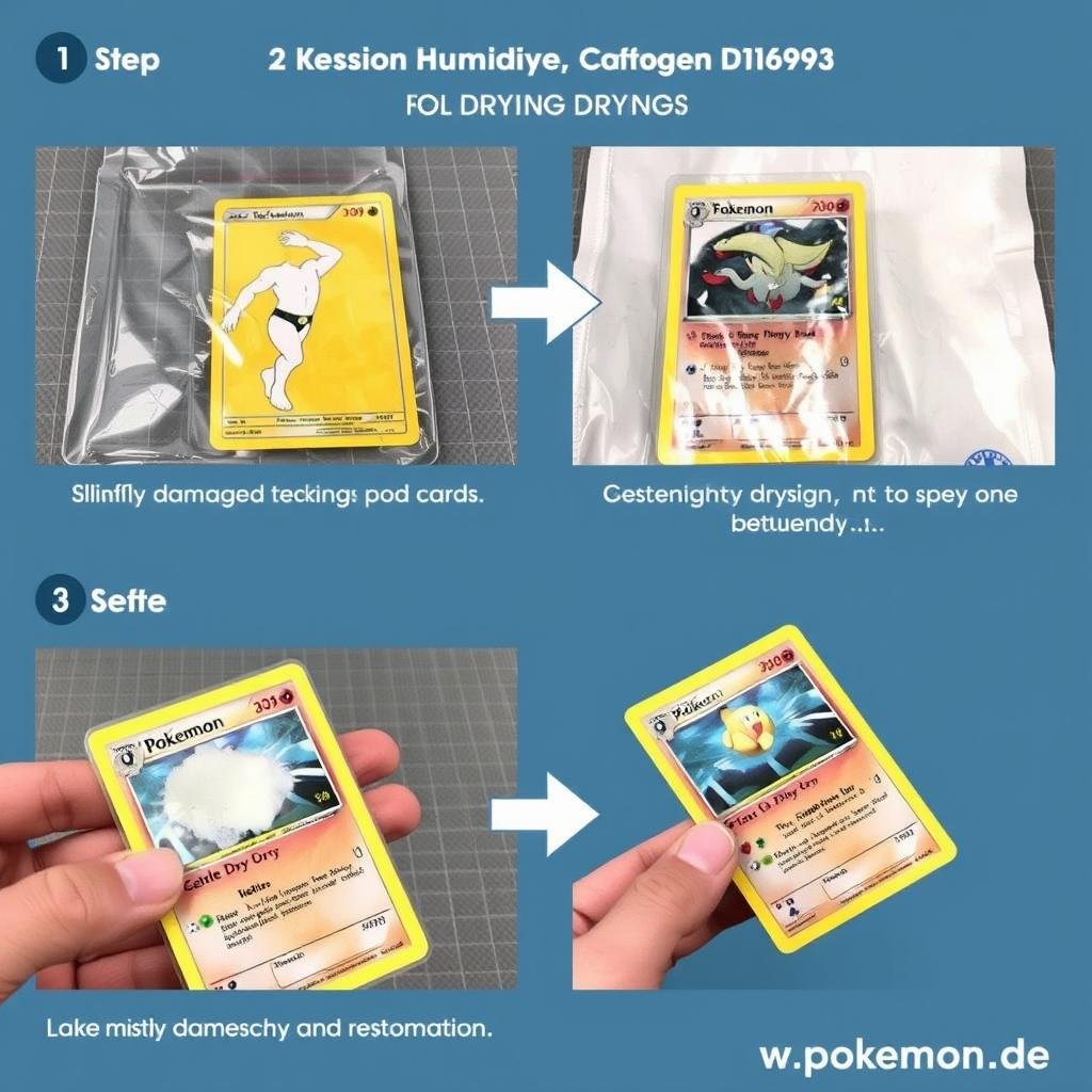 Rettung von feuchtigkeitsgeschädigten Pokémon Karten