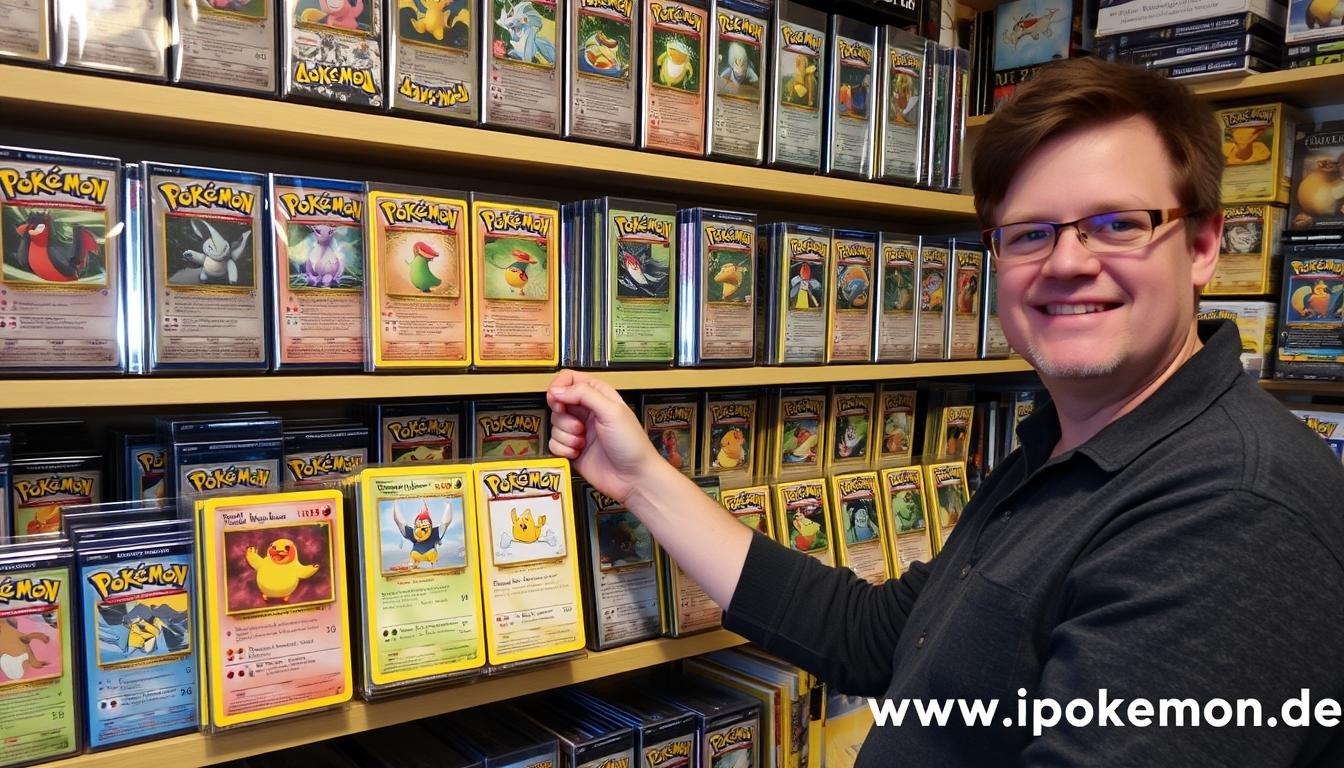 Sammler mit Pokémon Karten Display Sammlung