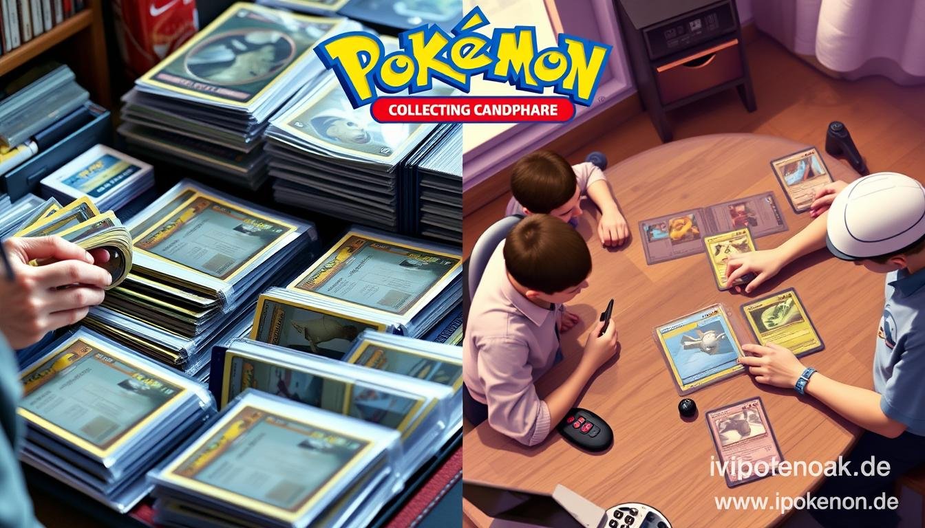 Sammler und Spieler mit Pokémon Karten: Sammlung in Ordnern vs. Spielsituation