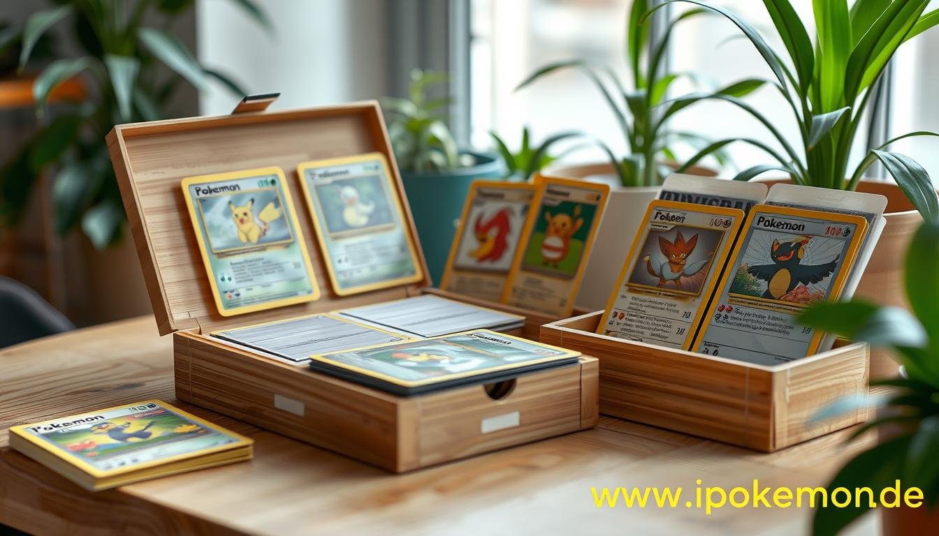 Sammlung von Pokémon Karten in umweltfreundlicher Aufbewahrung
