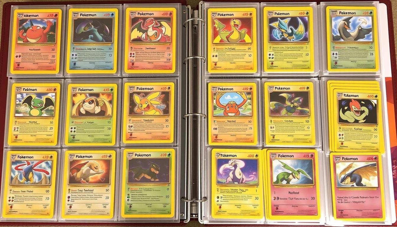 Sammlung von deutschen und englischen Pokémon Karten in Sammelordnern