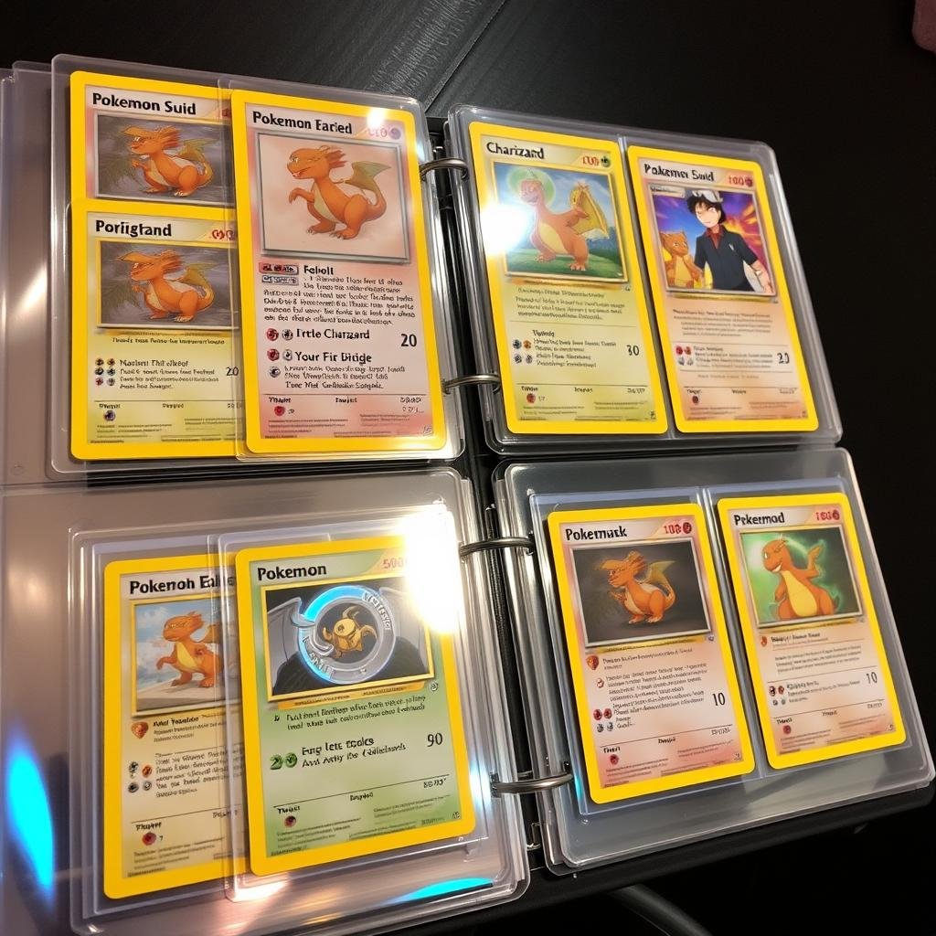 Sammlung von seltenen Pokémon Karten in einem Album