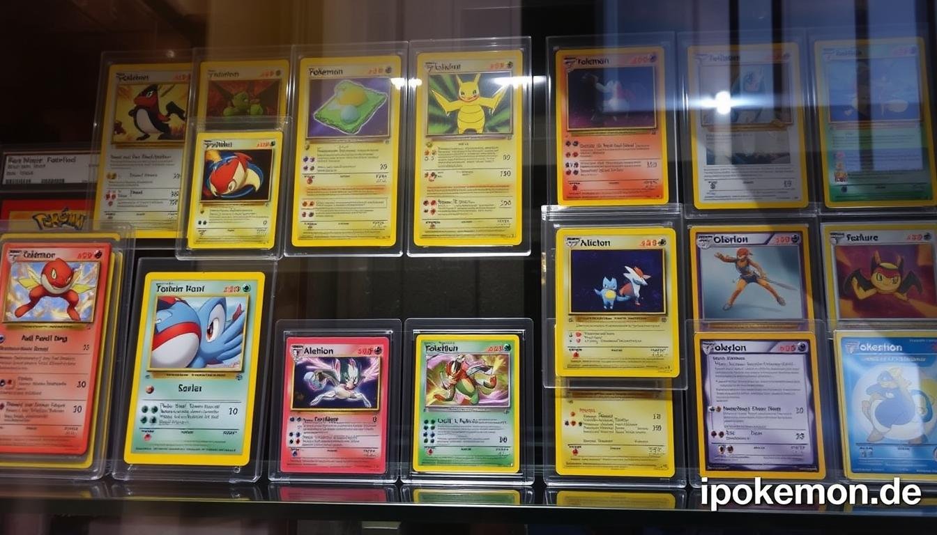 Sammlung wertvoller Pokémon Karten in Displayhüllen