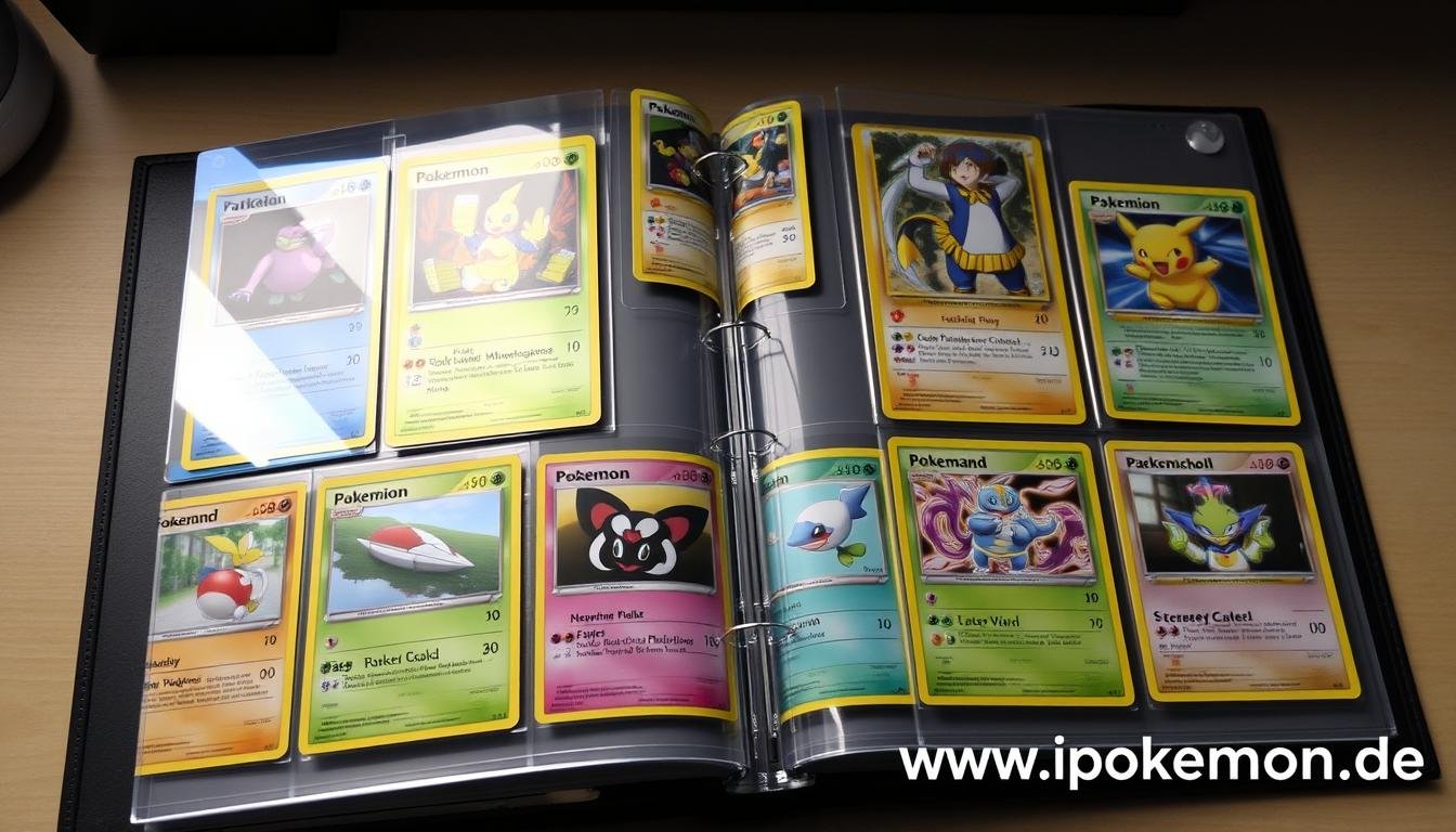 Sammlung wertvoller Pokémon Karten in einem Sammelalbum