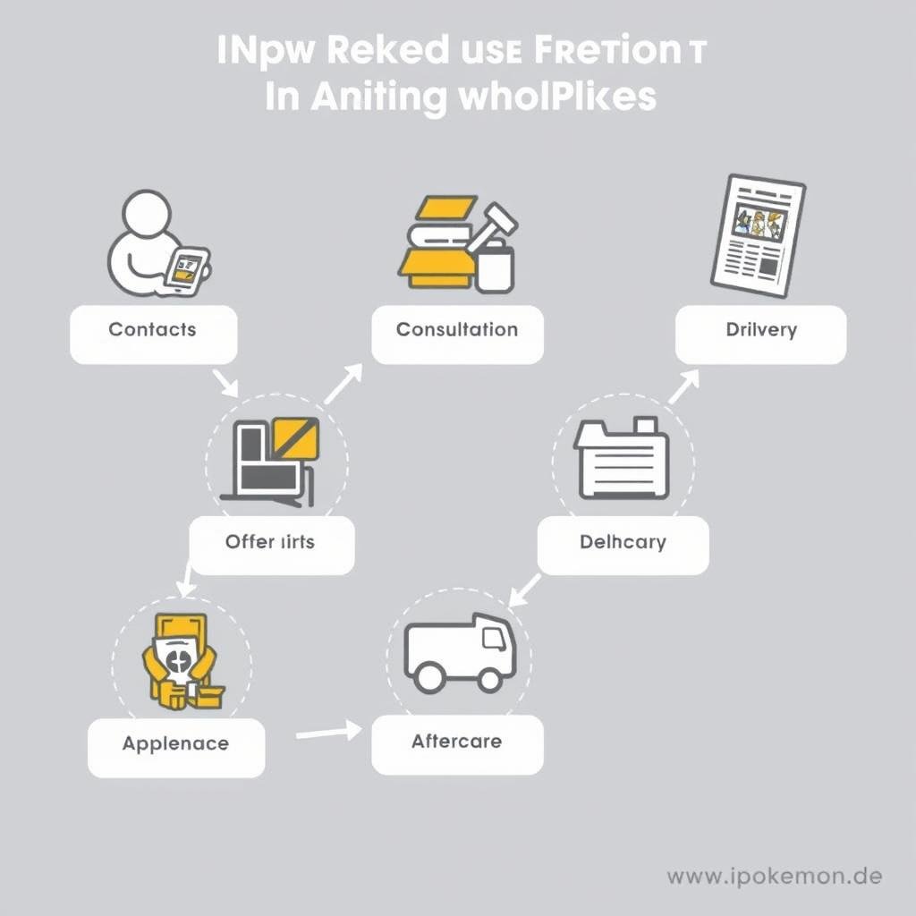 Schematische Darstellung des Pokémon Karten Großhandelsprozesses