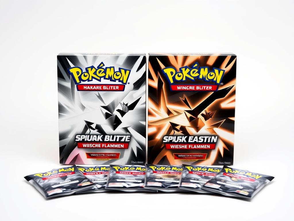 Schwarze Blitze & Weiße Flammen Doppel-Set mit kontrastierendem Artwork