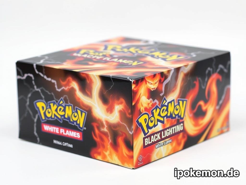 Schwarze Blitze & Weiße Flammen Pokémon Karten Display