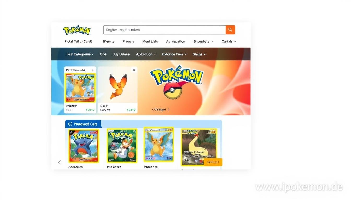 Screenshot eines professionellen Pokémon Karten Online-Shops