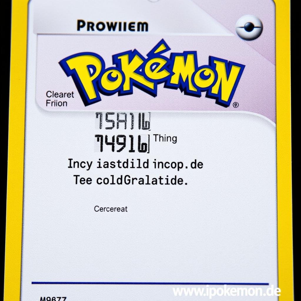 Seltene Pokémon Fehldruck-Karte