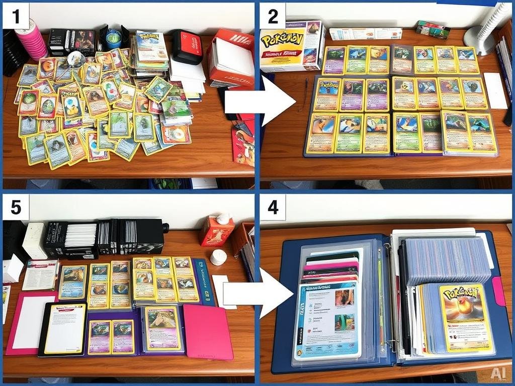 Sortiervorgang von Pokémon Karten nach Editionen