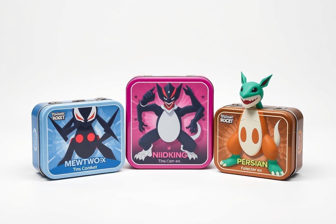 Team Rocket Tins Collection mit drei verschiedenen Sammeldosen