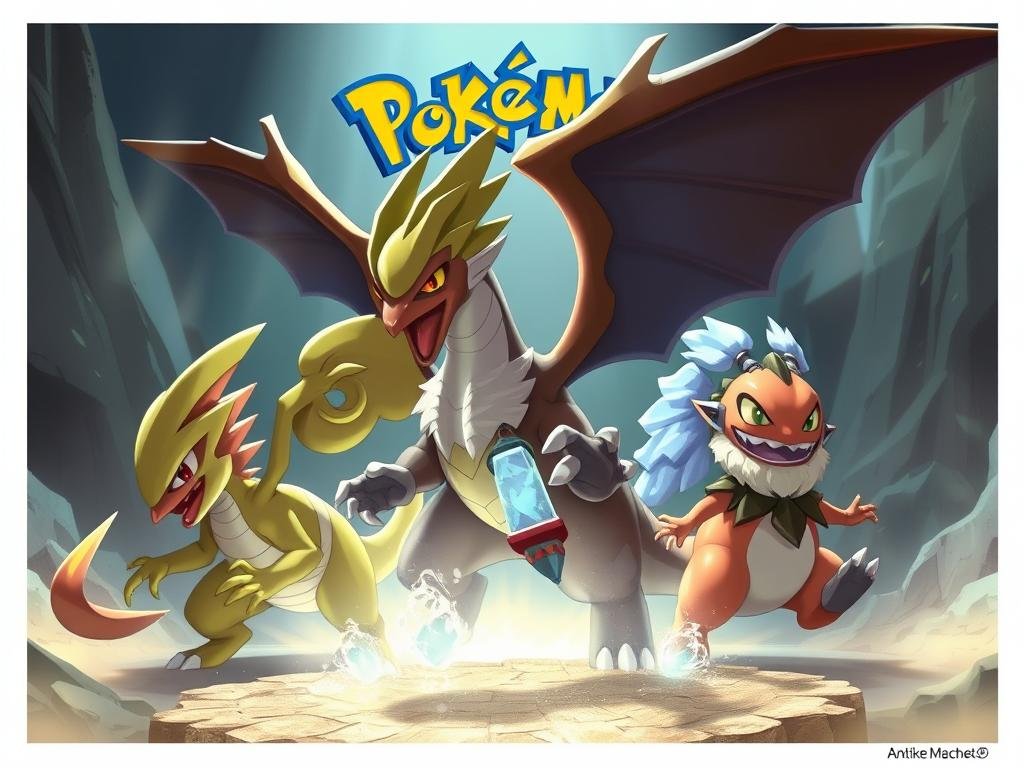 Teaser-Artwork für das kommende Pokémon Karten Set 'Antike Mächte'