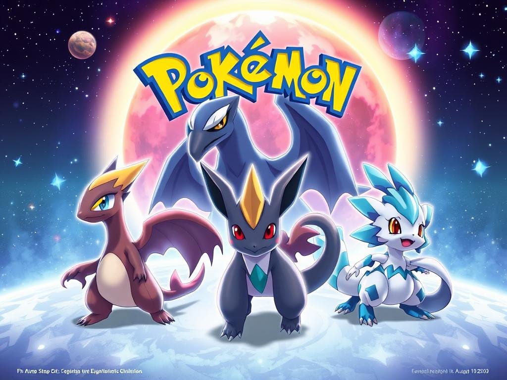 Teaser-Artwork für das kommende Pokémon Karten Set 'Kosmische Einheit'
