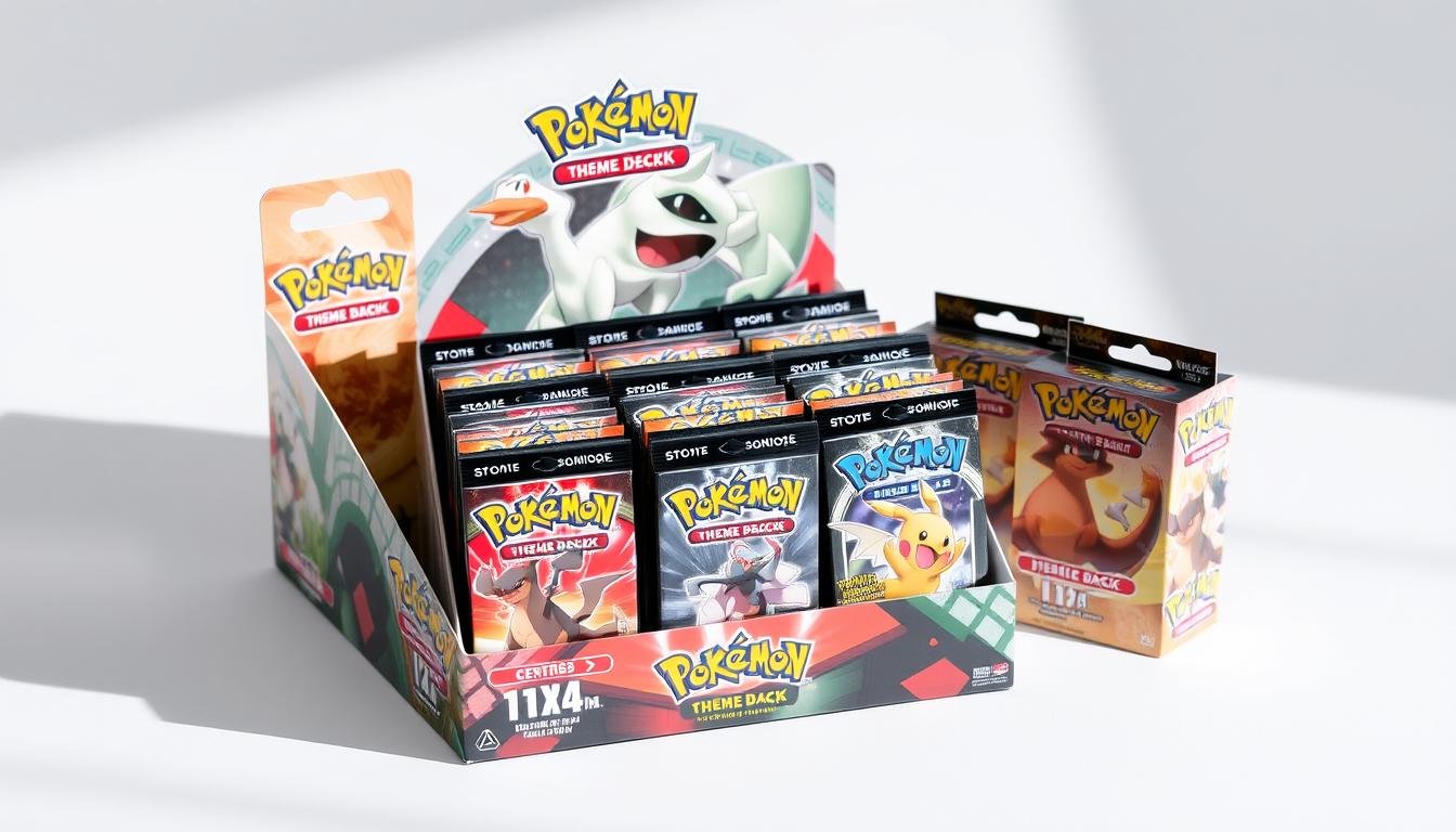 Theme Deck Display mit verschiedenen vorgefertigten Spieldecks