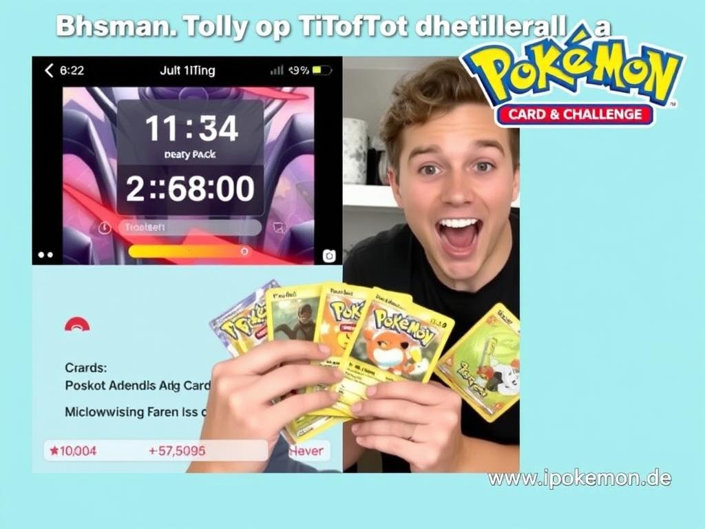 TikTok Pack Opening Challenge mit Pokémon Karten