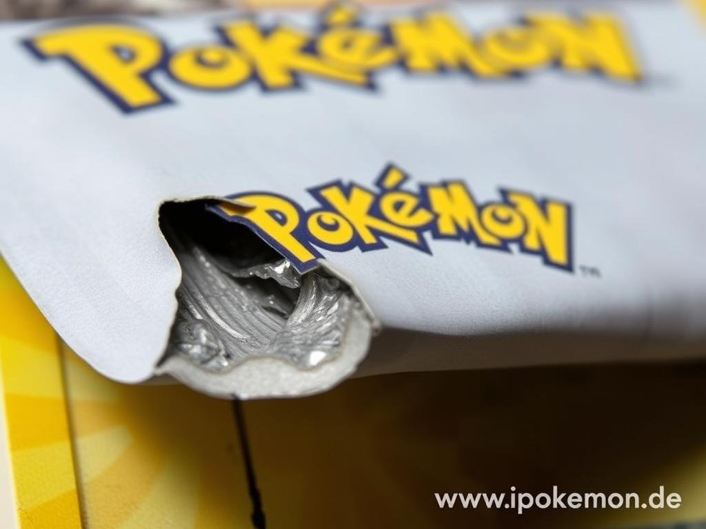 Verbogene Pokémon Karte durch Feuchtigkeitsschäden