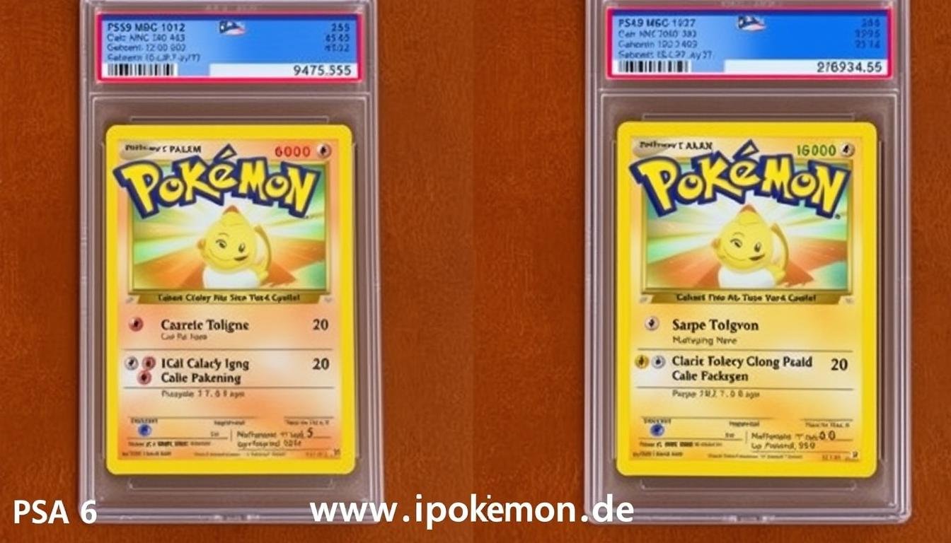 Vergleich verschiedener Grading-Stufen bei Pokémon Karten