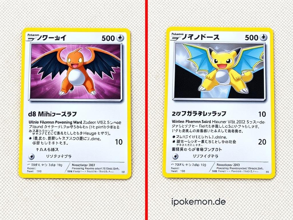 Vergleich zwischen deutschen und japanischen Pokémon Karten