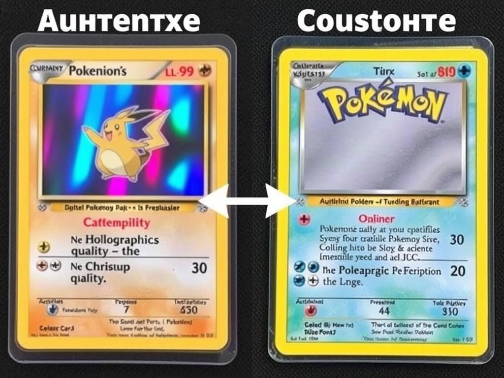 Vergleich zwischen echter und gefälschter Pokémon Karte