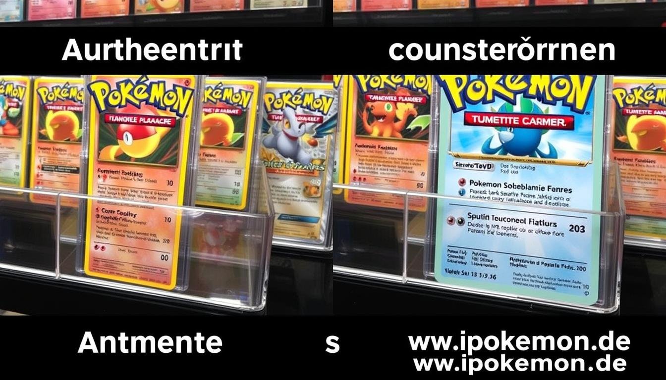 Vergleich zwischen originalen und gefälschten Pokémon Displays