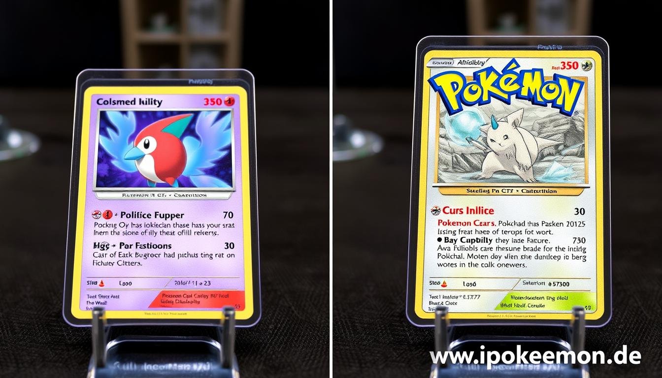 Vergleich zwischen physischen Pokémon Karten und digitalen NFT-Versionen