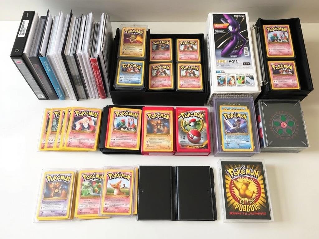 Verschiedene Aufbewahrungsmöglichkeiten für Pokémon Karten: Ordner, Hüllen und Boxen