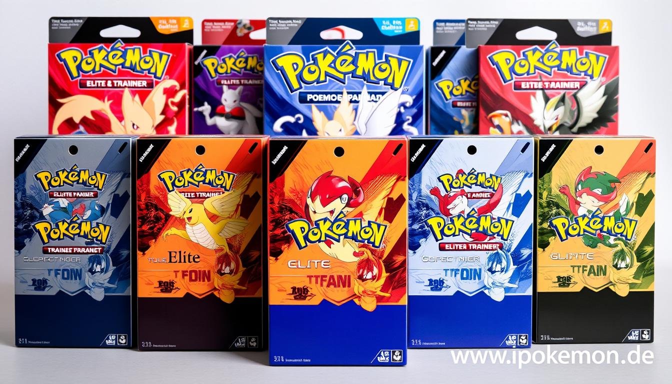 Verschiedene Elite Trainer Boxen der Pokémon Karten Editionen