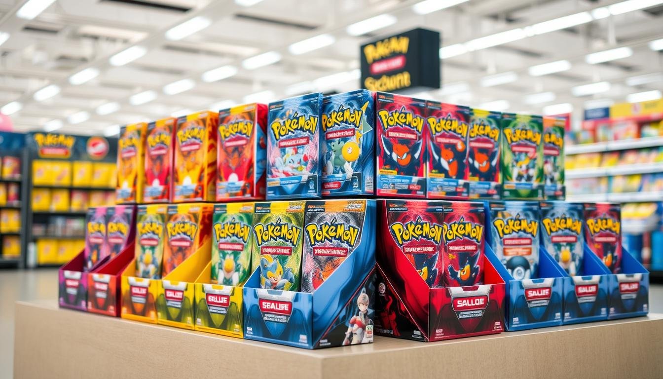 Verschiedene Pokémon Displays für Großhändler und Wiederverkäufer