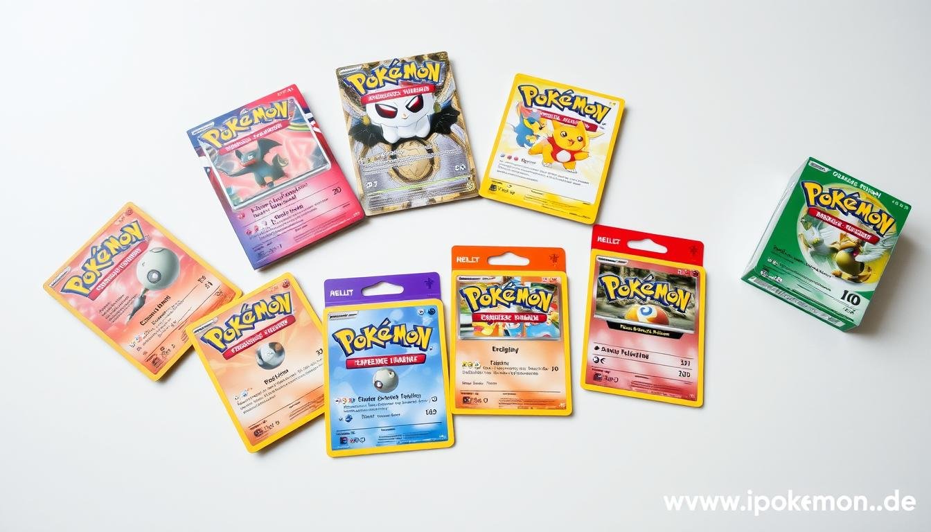 Verschiedene Pokémon Karten Editionen aus europäischen Ländern