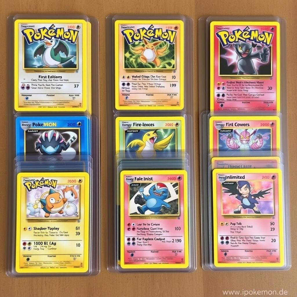 Verschiedene Pokémon Karten Editionen im Vergleich