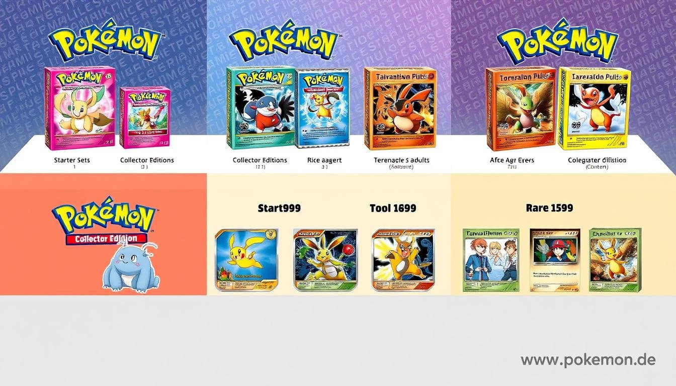 Verschiedene Pokémon Karten Geschenksets für unterschiedliche Altersgruppen