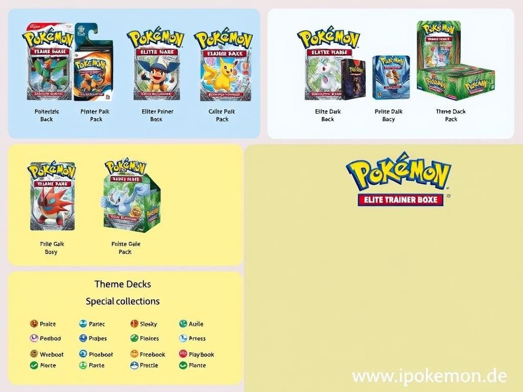 Verschiedene Pokémon Karten Produktkategorien