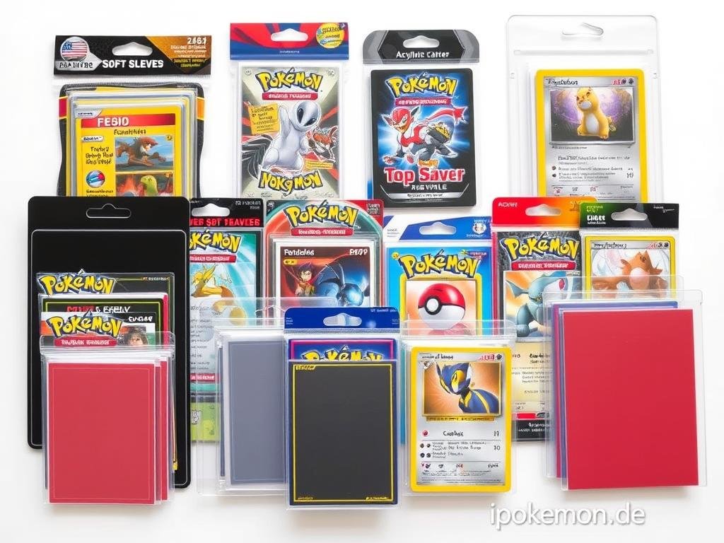 Verschiedene Schutzhüllen für Pokémon Karten