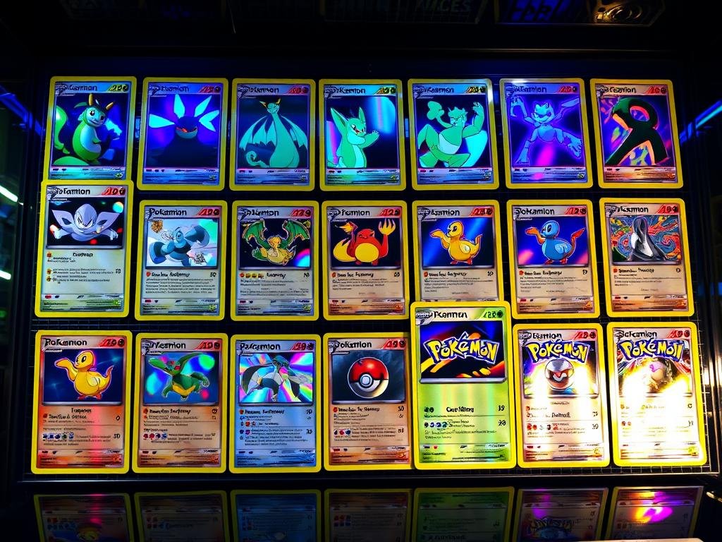 Verschiedene Seltenheitsstufen von Pokémon Karten