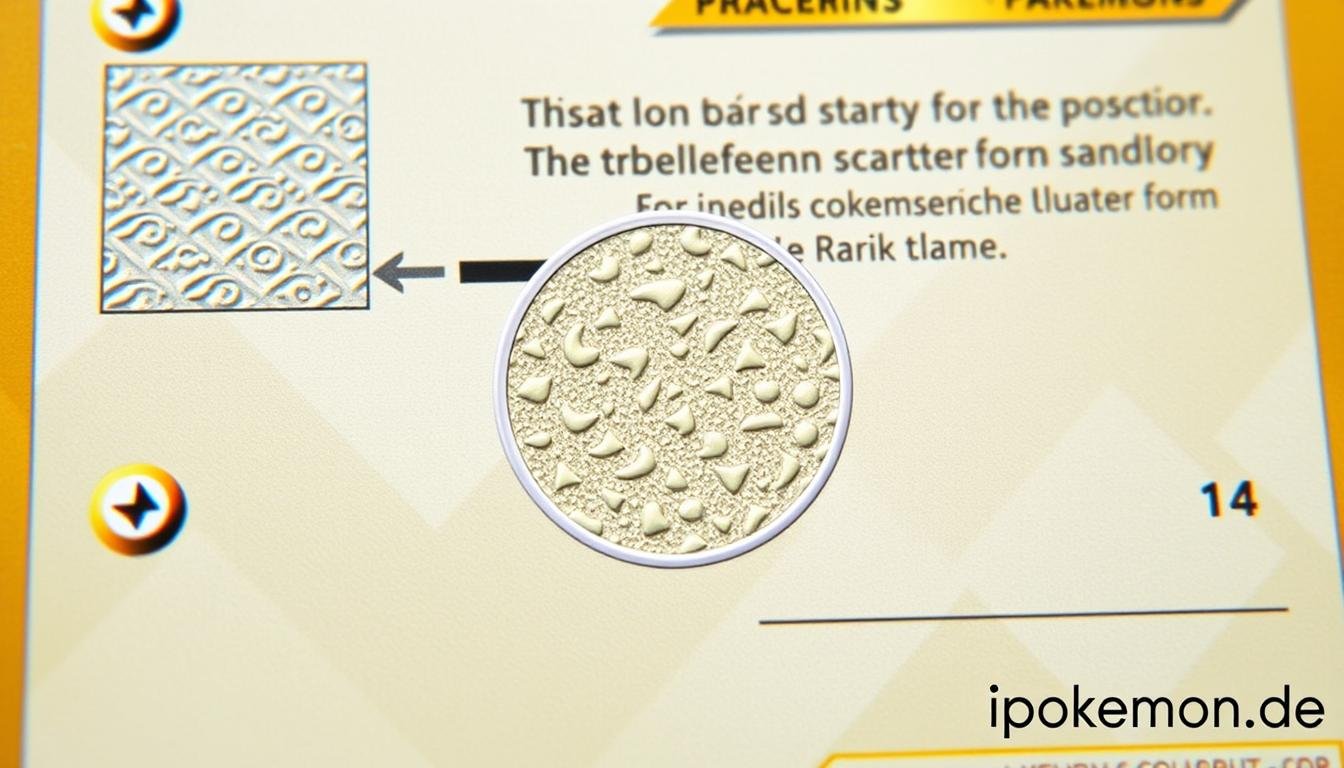 Verschiedene Sicherheitsmerkmale bei Pokémon Karten