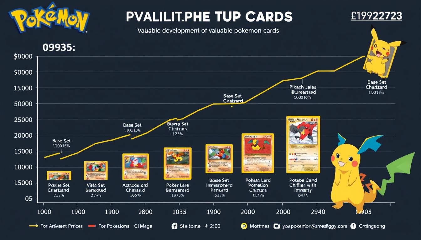 Wertentwicklung von Pokémon-Karten über die Jahre dargestellt in einem Diagramm