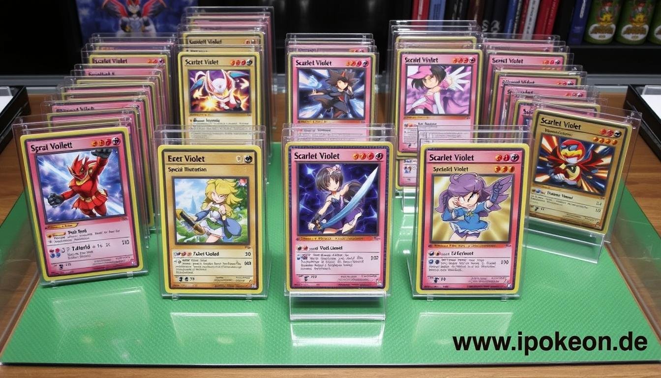 Wertvolle Karten aus der Scarlet & Violet Serie, darunter Special Illustration Rare Karten