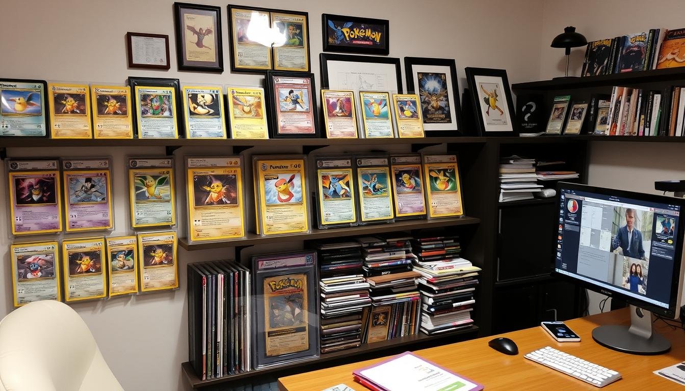 Wertvolle Pokémon Kartensammlung in professioneller Aufbewahrung