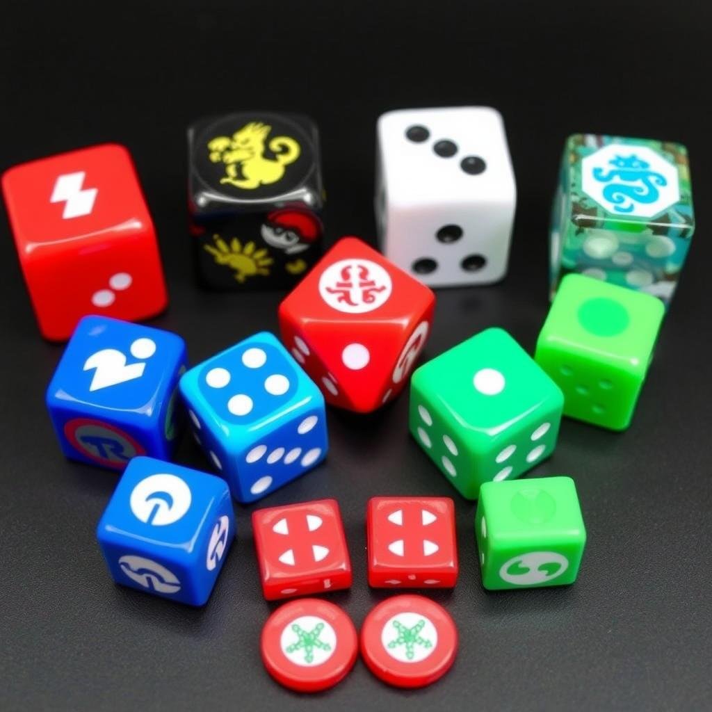 Würfel und Marker für Pokémon TCG