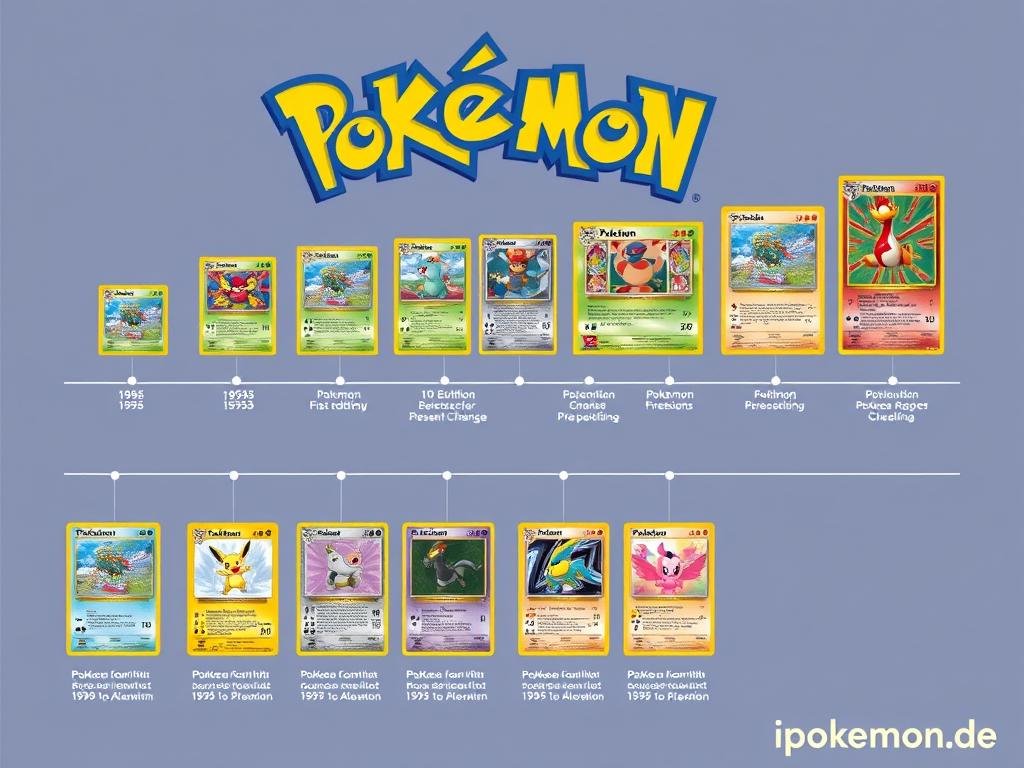 Zeitstrahl der Evolution von Pokémon Karten