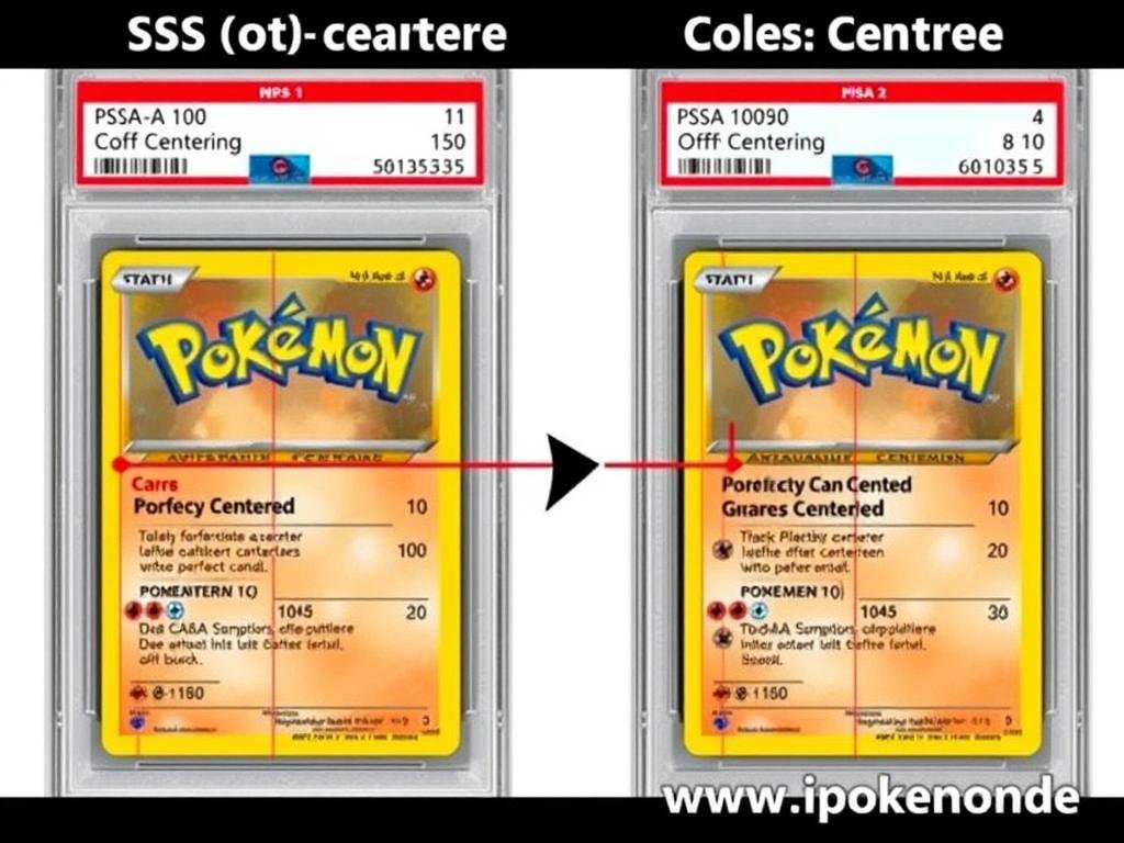 Zentrierung bei Pokémon Karten im Vergleich