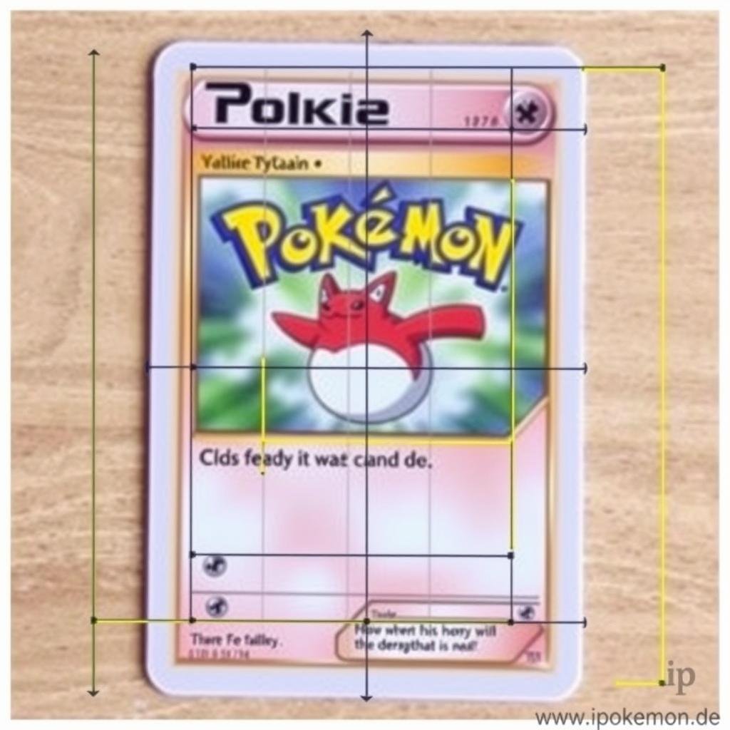 Zentrierungsmessung bei einer Pokémon Karte