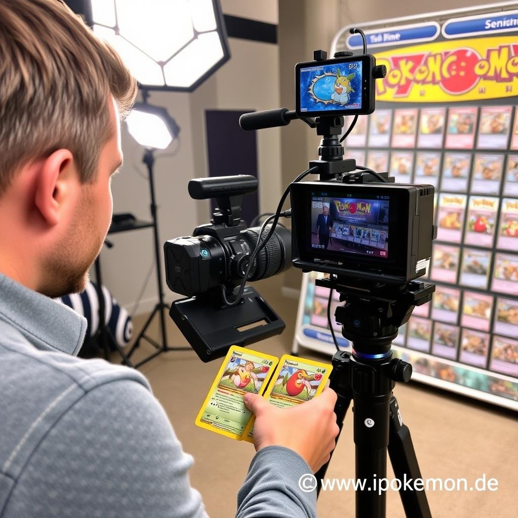 Content Creator mit Pokémon Karten