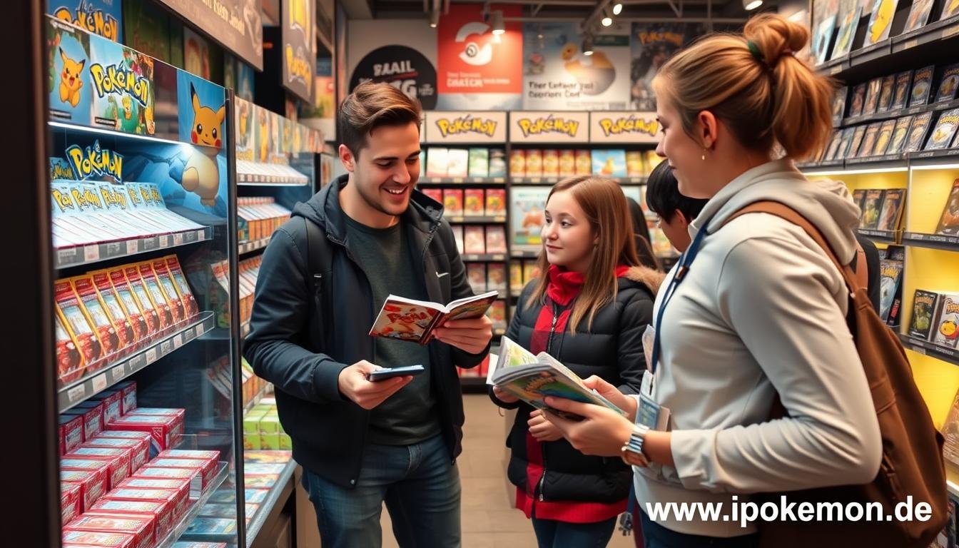 Erfolgreicher Pokémon-Kartenverkauf im Einzelhandel mit Kunden
