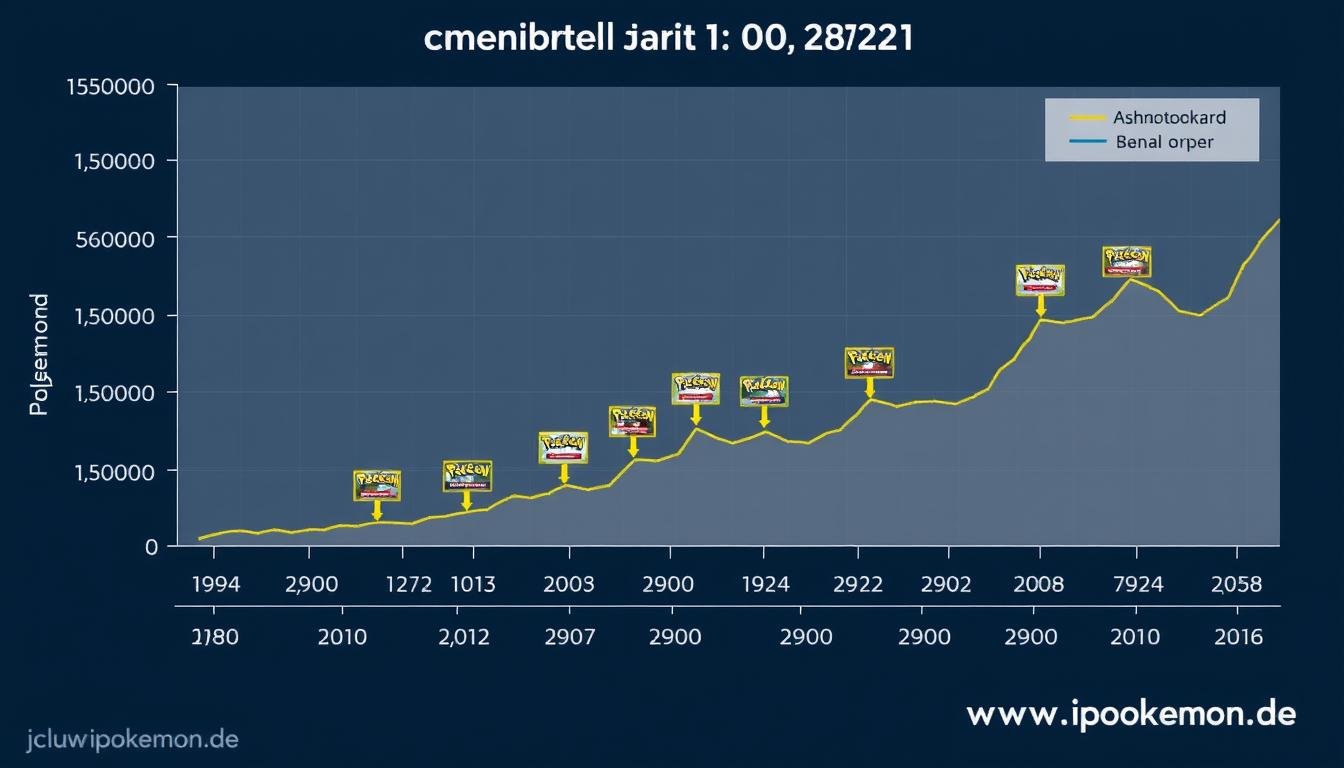 Grafik zur Preisentwicklung von seltenen Pokémon Karten über die letzten 10 Jahre