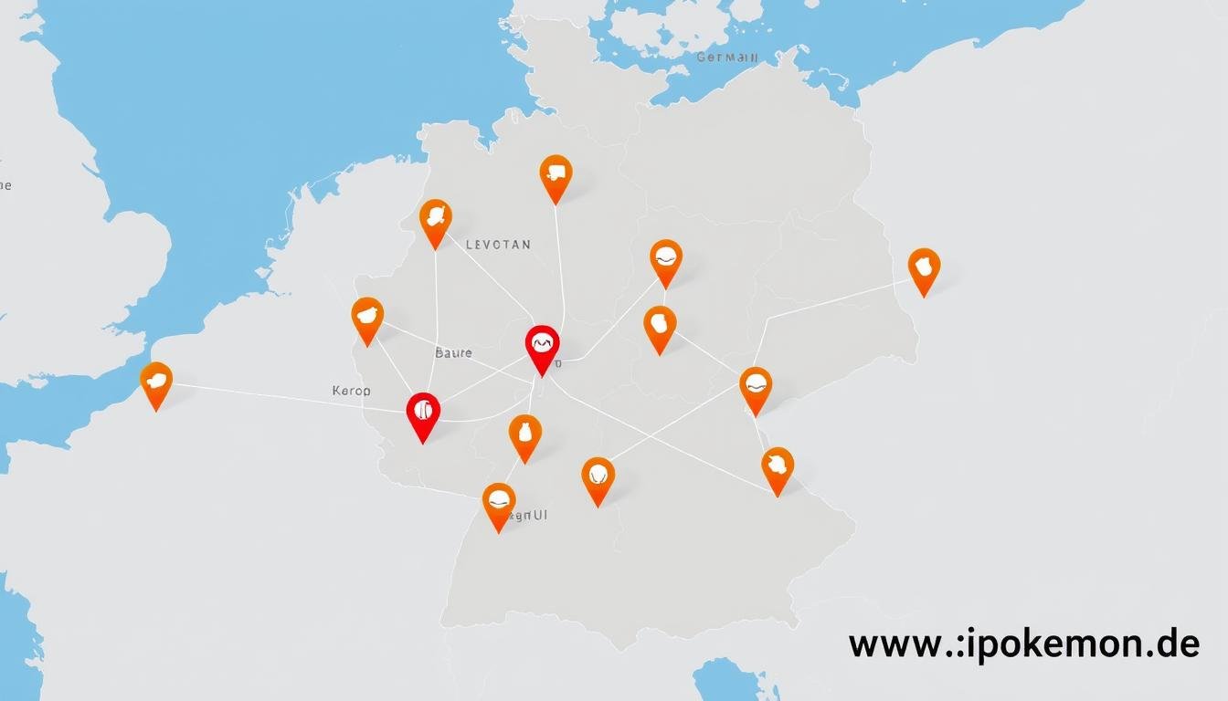 Händler-Netzwerk für Pokémon Karten in Deutschland auf einer Karte